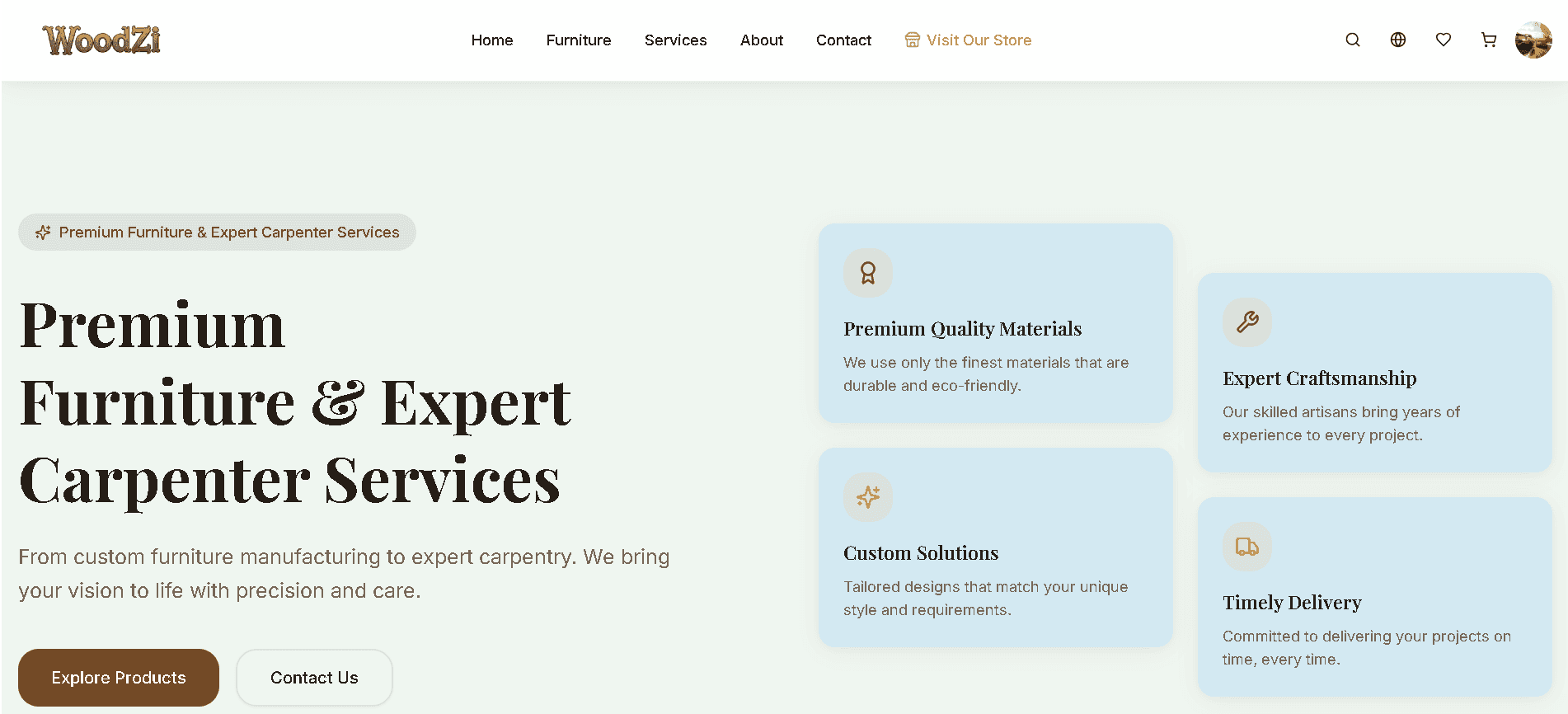 Woodzi.in – Business Website Screenshot